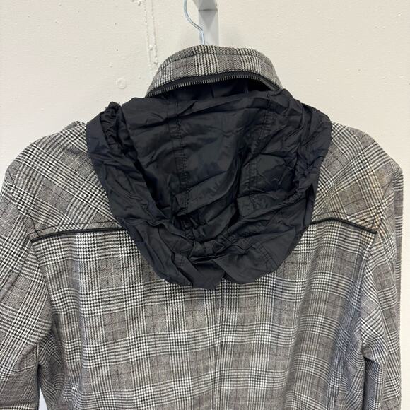 Zara Man Plaid Jacket Shaket with Hood Casual Windbreaker Med 6719/359/064 - Picture 5 of 13